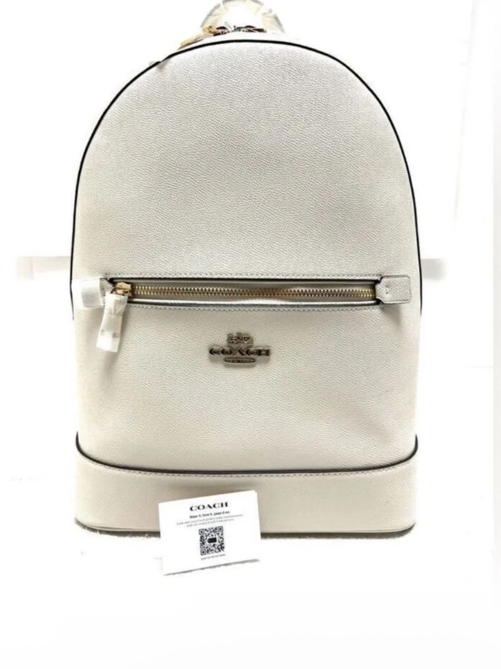 Coach Kenley Chalk White Pebbled Leather Mini Backpack